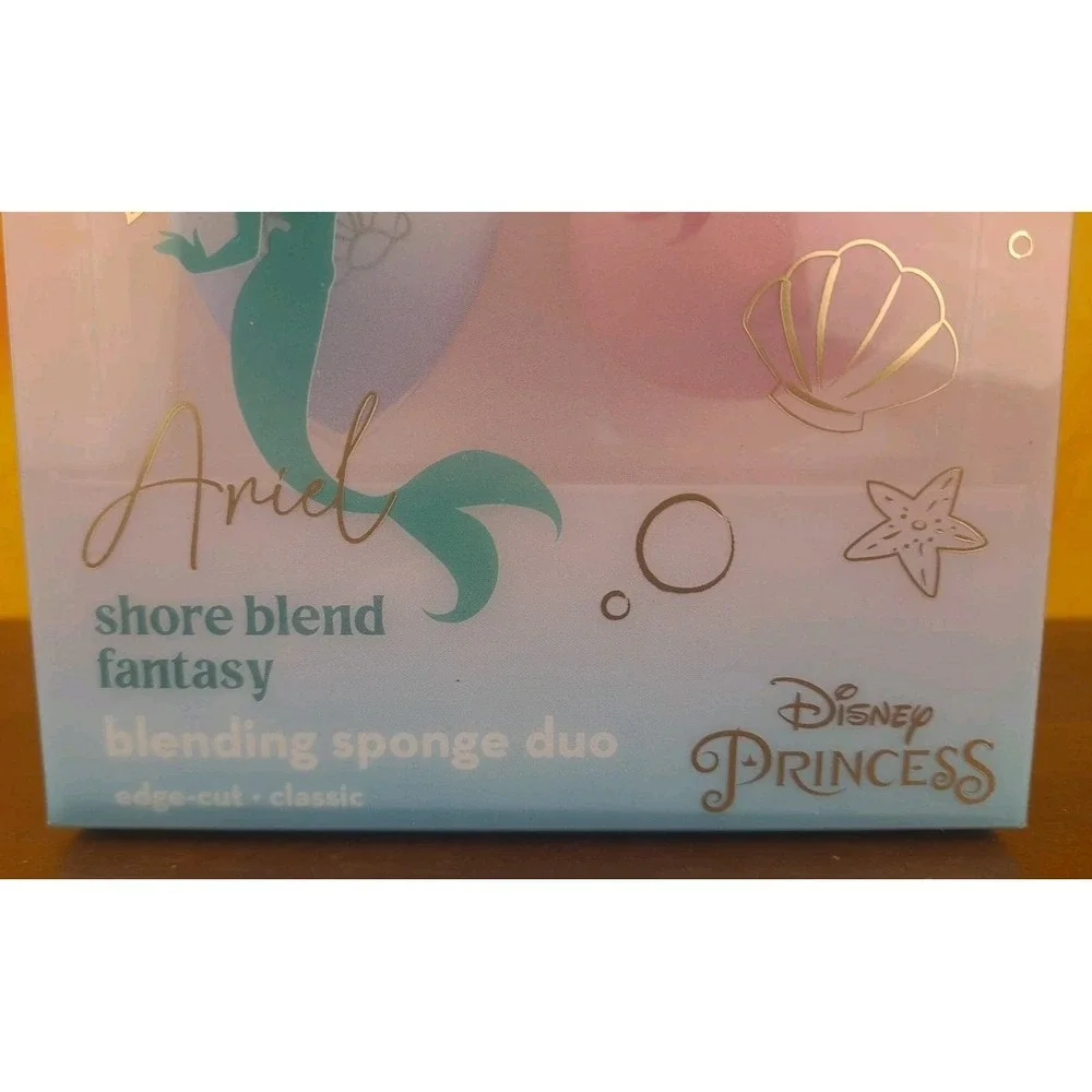 The Creme Shop Disney Princess Ariel Shore Blend Blender Sponge Duo Edge-Cut NIP